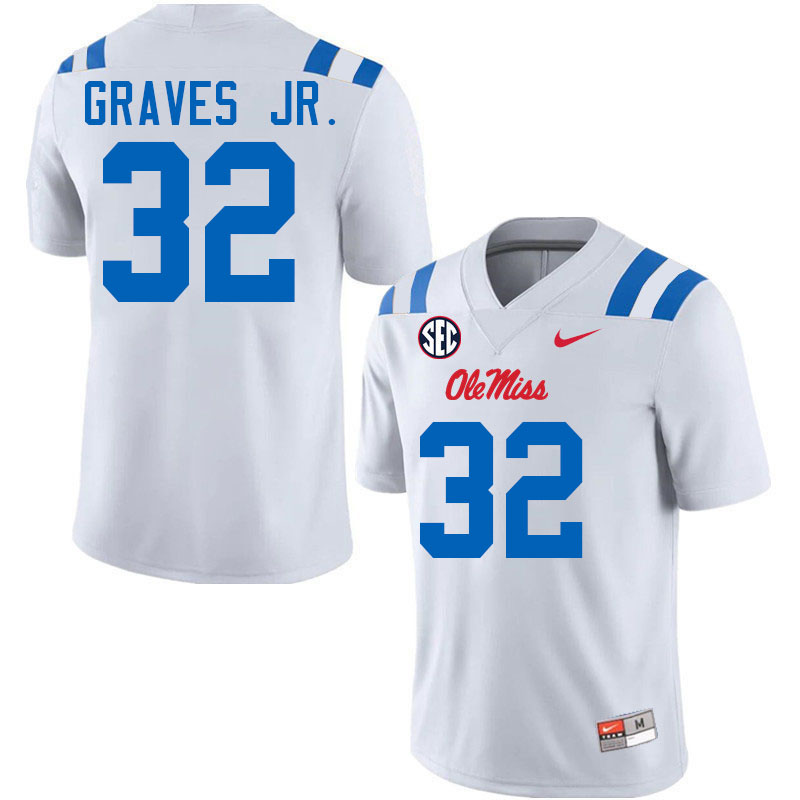 Ole Miss Rebels #32 Chris Graves Jr. College Football Jerseys Stitched-White